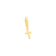 9ct Gold Cross Drop Single Huggie Earring