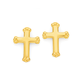 9ct Gold Crowned Cross Stud Childrens Earrings