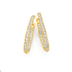 9ct Gold Cubic Zirconia Channel Set Front & Inside Set Hoop Earrings