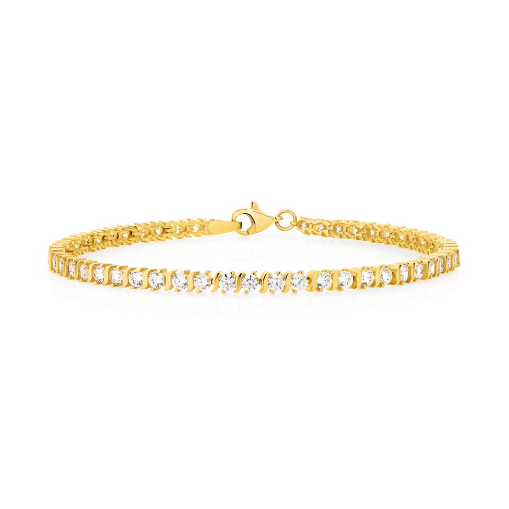 9Ct Round Simulated VVS1/D Diamond Tennis Bracelet 14k Yellow Gold Over 7In  4mm | eBay