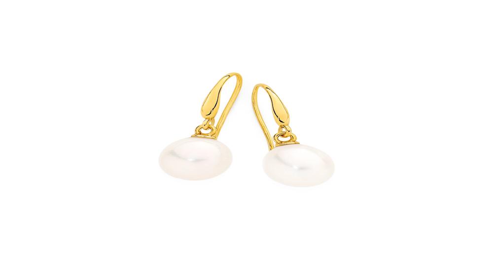 Classic Hook Earrings in Pearl Gold