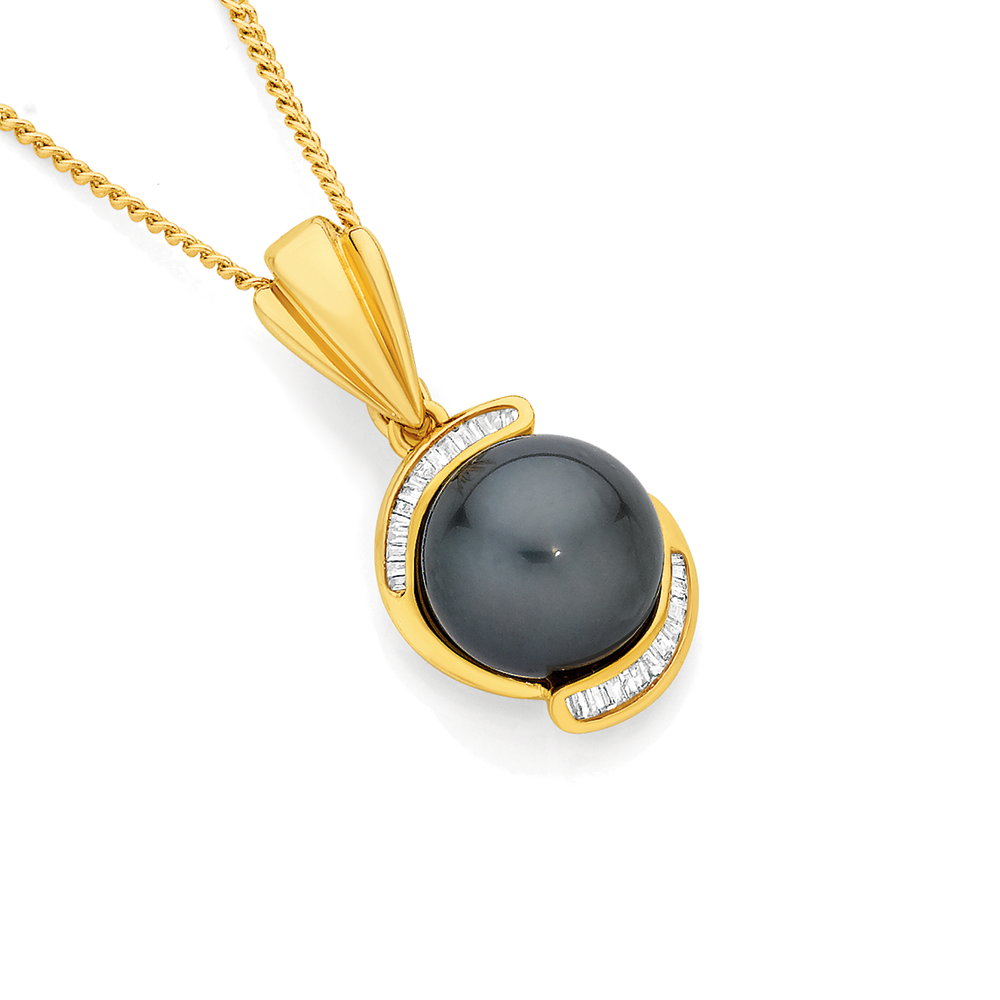 9ct Gold Cultured Tahitian Pearl 