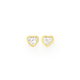 9ct Gold CZ Bezel Heart Stud Earrings