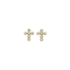 9ct Gold CZ Cross Stud Earrings