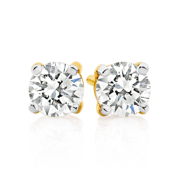 9ct Gold Cz Stud Earrings | Angus & Coote