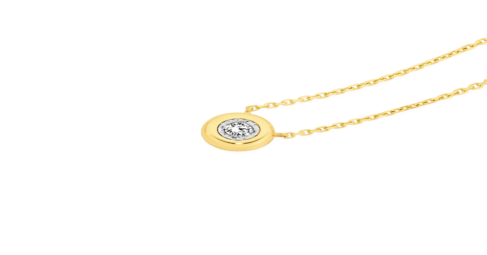 9ct Gold Diamond Bezel Necklet Angus & Coote