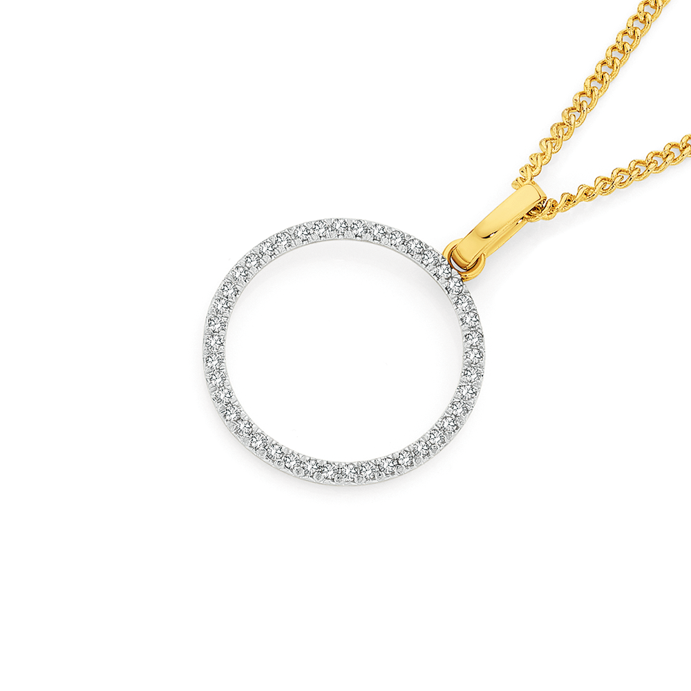 Petite Open Circle Diamond Pendant in Rose Gold - Gregory Jewellers