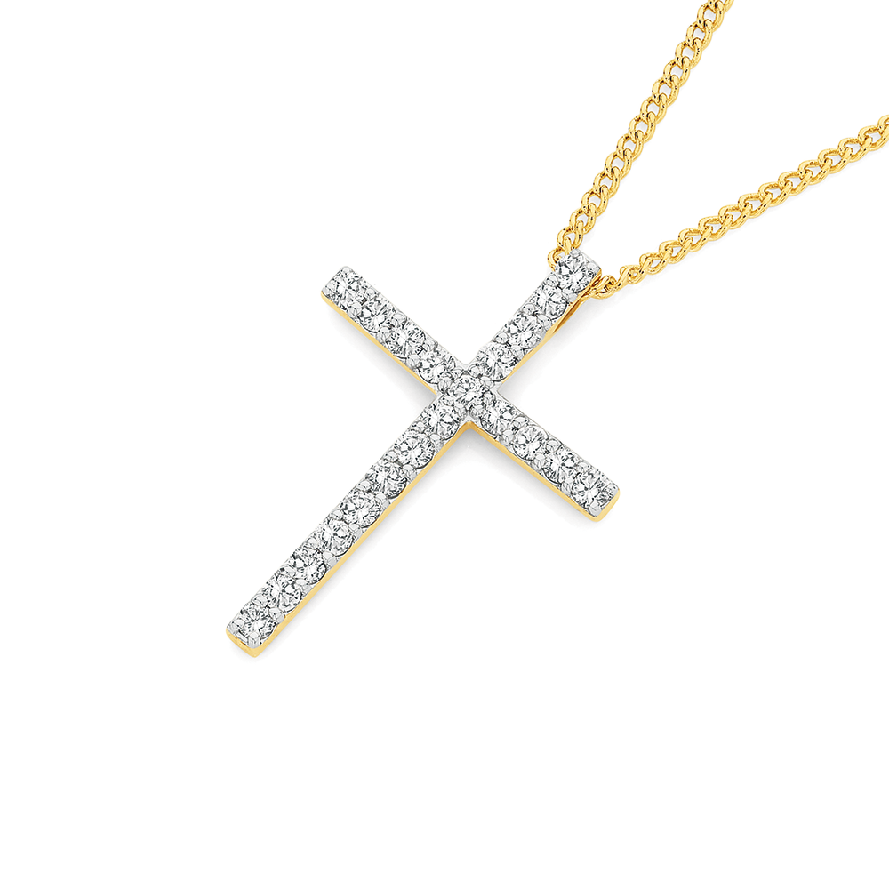 9ct White Gold Diamond Cross Pendant | Prouds