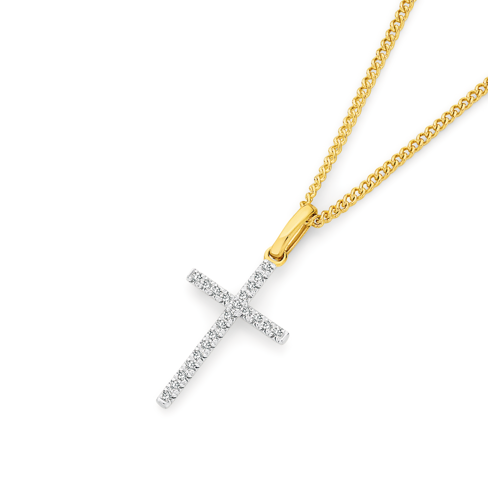 Bloomingdale's Diamond Cross Pendant Necklace in 14K Yellow Gold, .50 ct.  t.w. - 100% Exclusive | Bloomingdale's