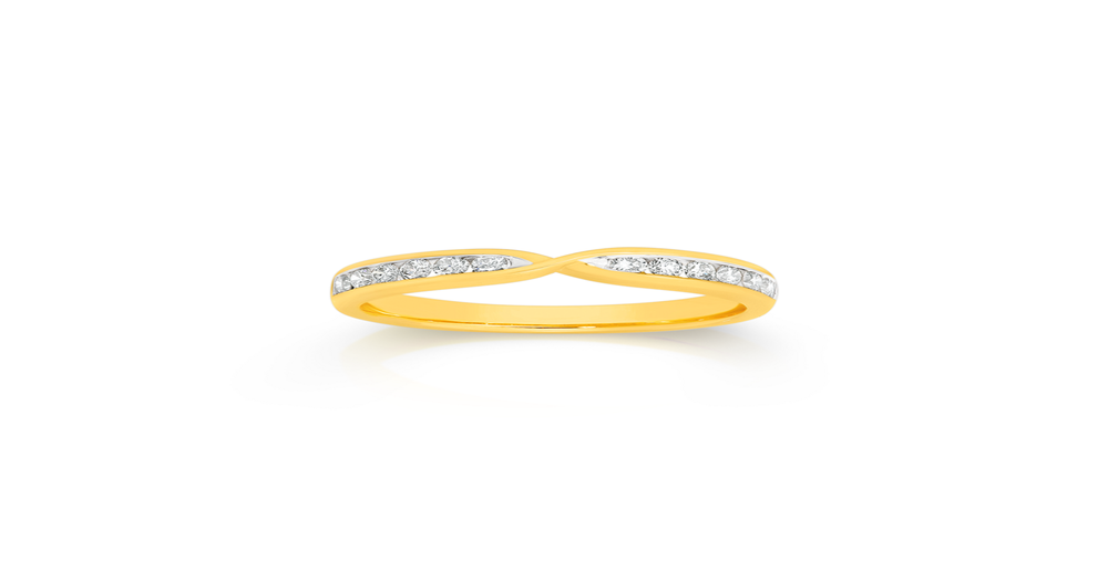 9ct Gold Diamond Curved Band Angus & Coote