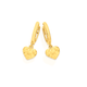 9ct Gold Diamond-cut Heart Drop Huggie Earrings