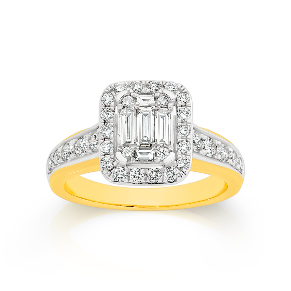 9ct Yellow Gold 1/2 Carat Diamond Ring Set With 73 Brilliant Cut Diamo –  Shiels Jewellers
