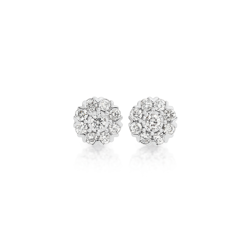 Share 70+ diamond flower earrings white gold - esthdonghoadian