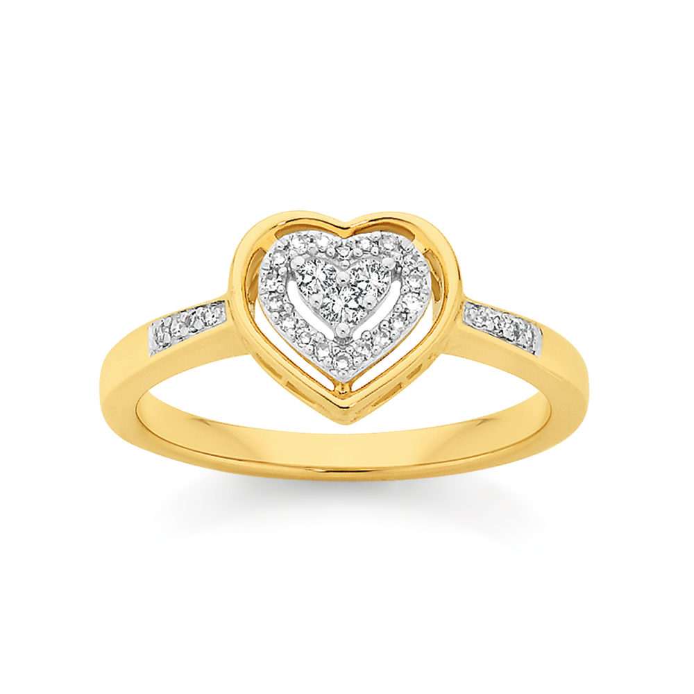 Yutika Hearts Gold Ring Online Jewellery Shopping India | Yellow Gold 14K |  Candere by Kalyan Jewellers