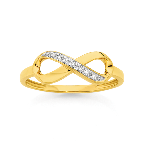 9ct Gold Diamond 'Infinity' Ring