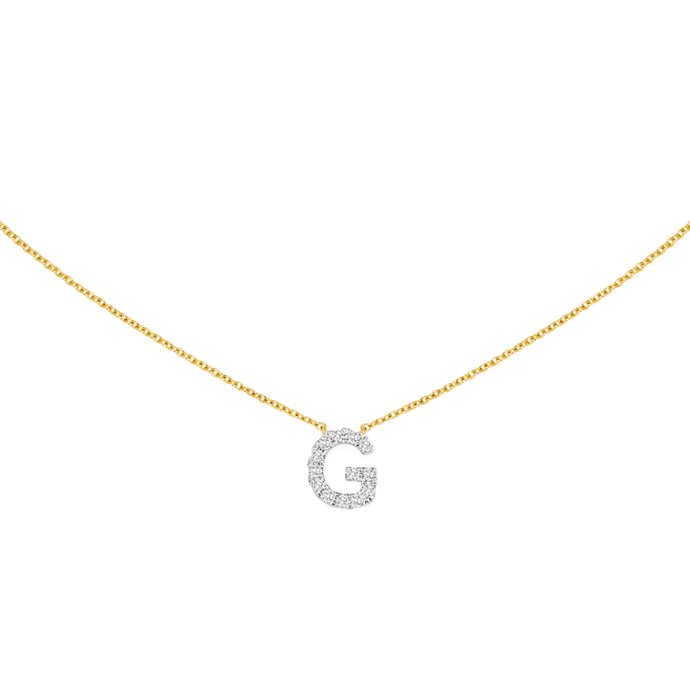 9ct White Gold Petite Initial Necklace – Temelli Jewellery