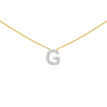 9ct Yellow Gold Diamond Initial A Pendant Necklace - London Road Jewellery 9ct Yellow Gold Diamond Initial A Pendant Necklace - London Road Jewellery