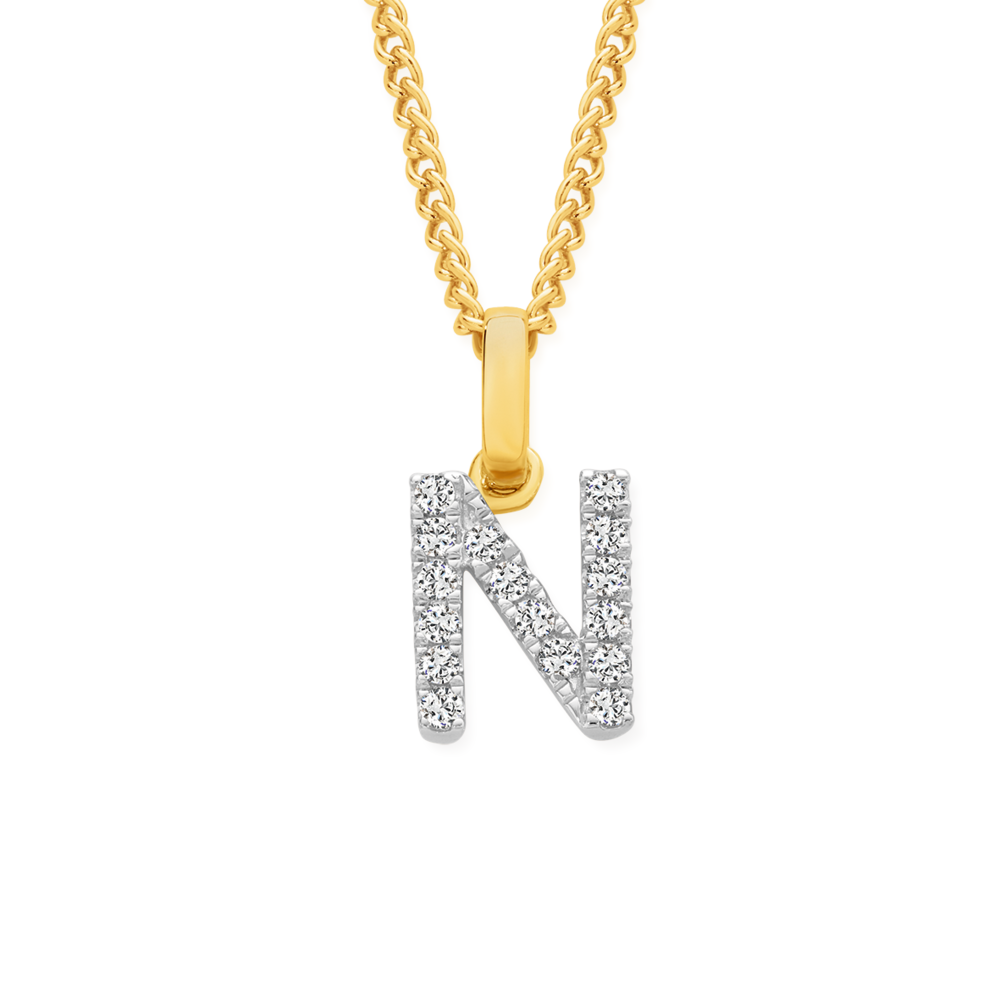14K Solid Gold Baby Initial Necklace - Esq Jewellery