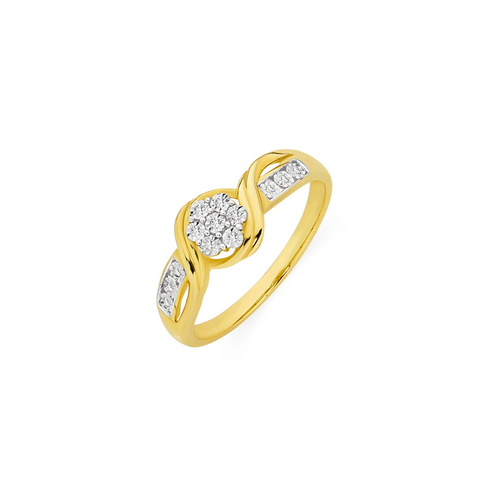 10k Yellow Gold Two-Tone Twisted Crossover Ring - Walmart.com