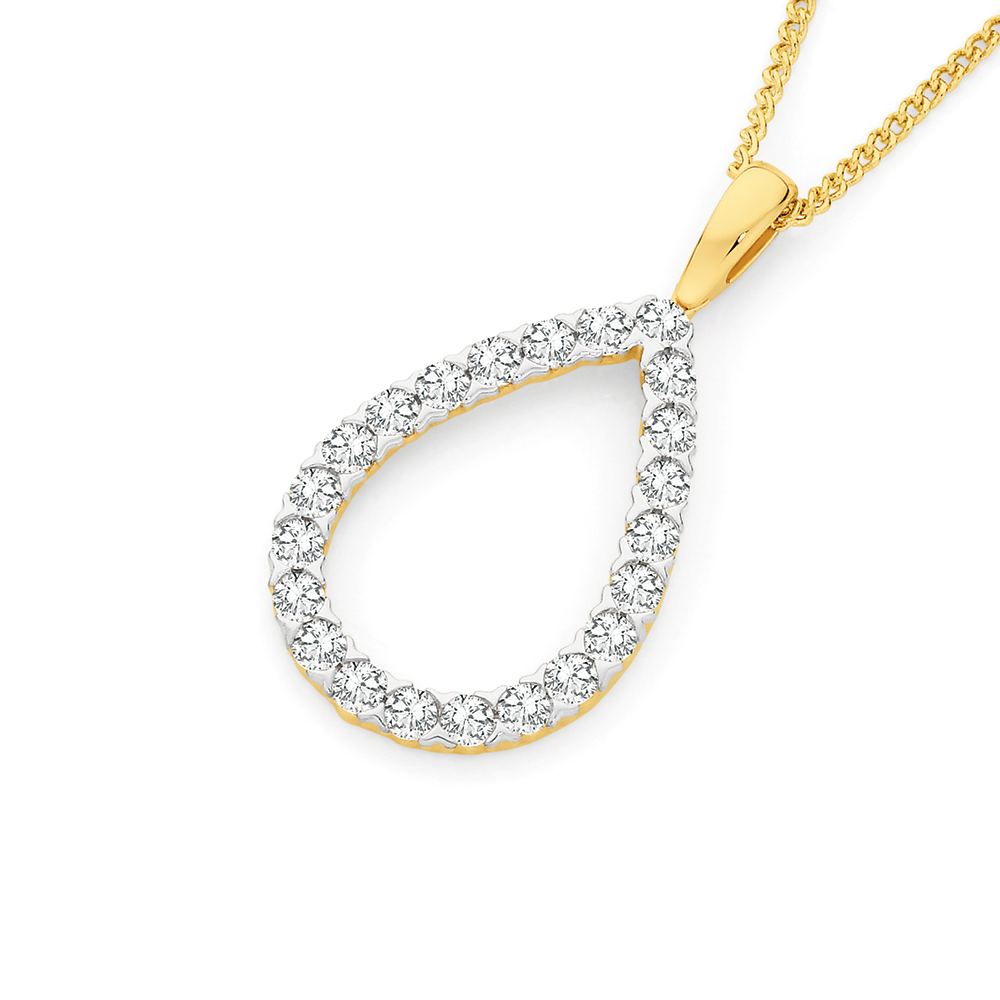 Diamonique Classics Pear Pendant Necklace, Sterling Silver - QVC.com