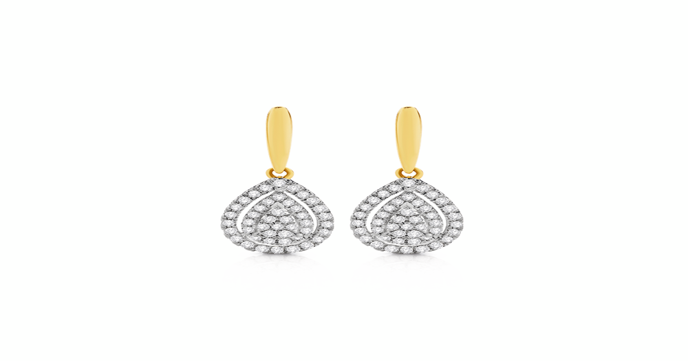 P Diamond seed bead drop earring Rust main image 0