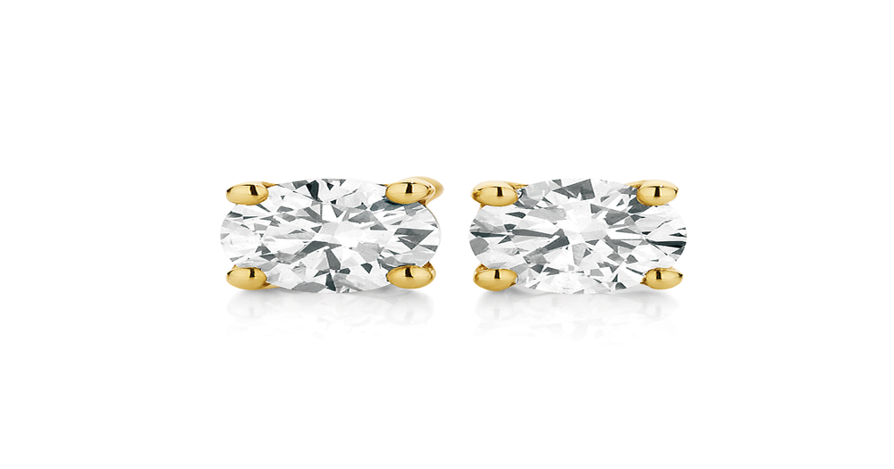 9ct Gold Diamond Stud Earrings | Angus & Coote