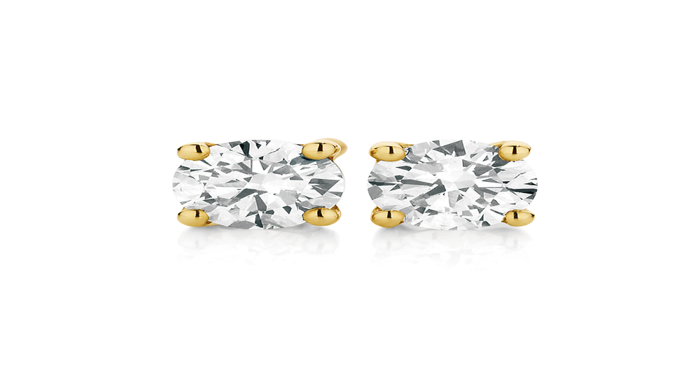 9ct Gold Diamond Stud Earrings Angus & Coote