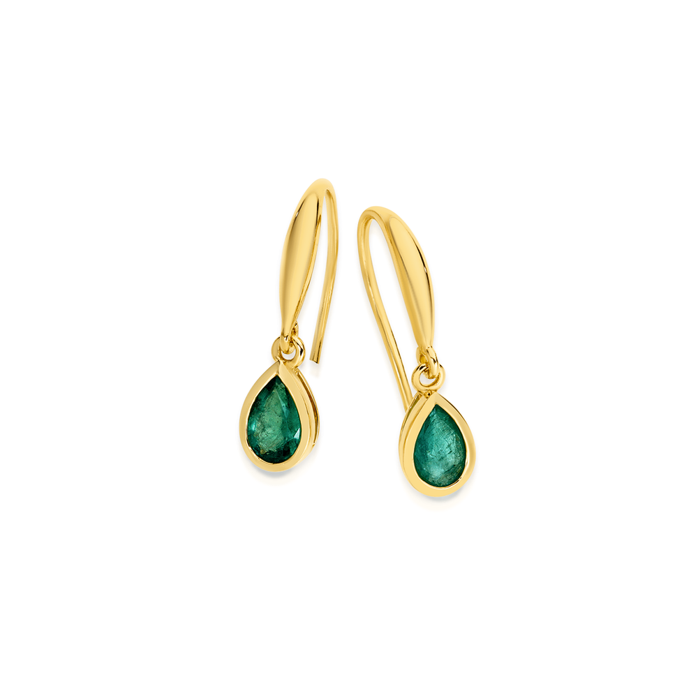 Gemstone Drop Earrings Green | Big Metal London | Lisa Angel