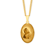 9ct Gold Enamel Mother & Child Oval Pendant