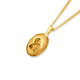 9ct Gold Enamel Mother & Child Oval Pendant