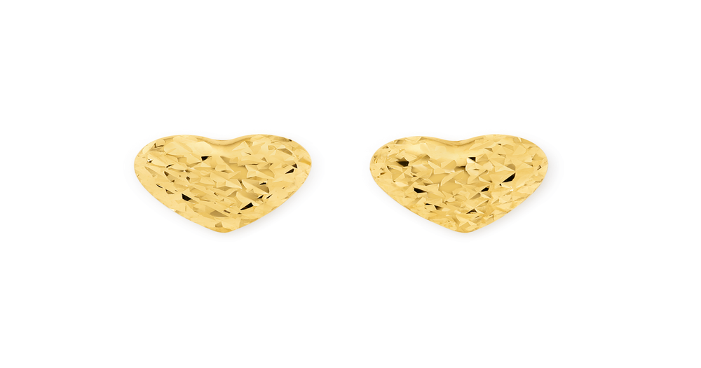 9ct Gold Heart Stud Earrings Angus Coote