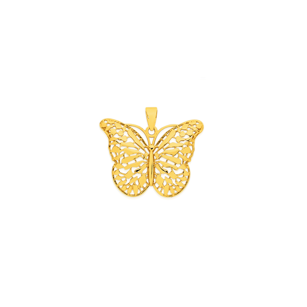 9ct Gold Lace Butterfly Pendant