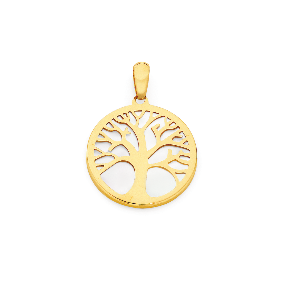 9ct gold mother of pearl tree of life pendant 2529695 123502