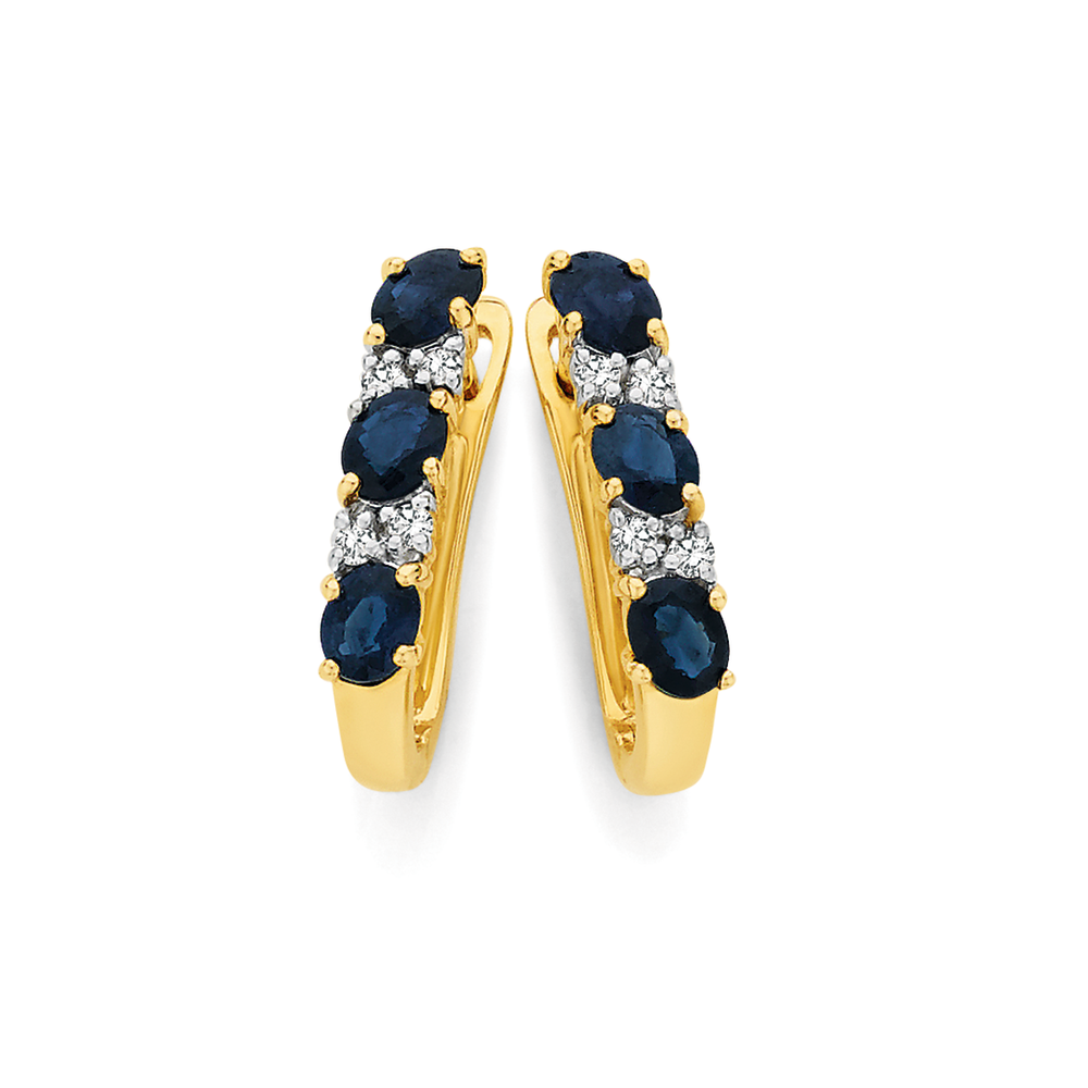 Share 60+ sapphire diamond hoop earrings - esthdonghoadian