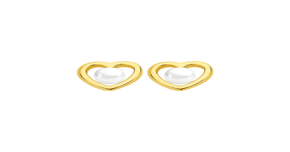 Stine a My Open Love Hearts Earring - Gold main image 1