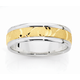 9ct Gold & Silver Mens Wave Patterned Ring