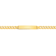 9ct Gold Solid Bevelled Close Curb Id Bracelet