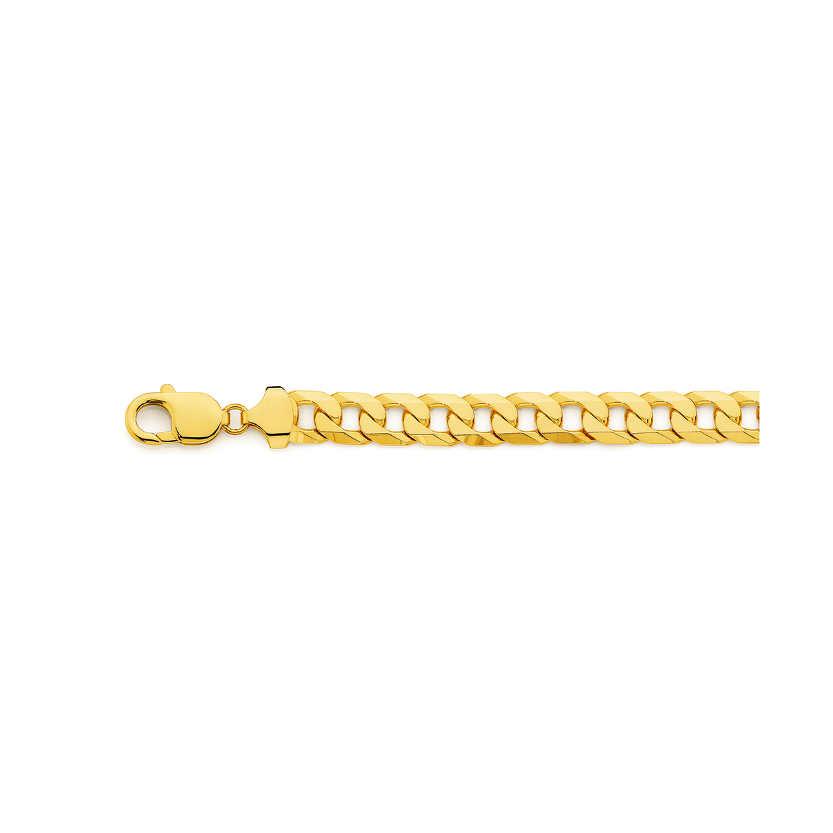 9ct Gold Solid Bevelled Curb Bracelet | Bracelets | Angus and Coote