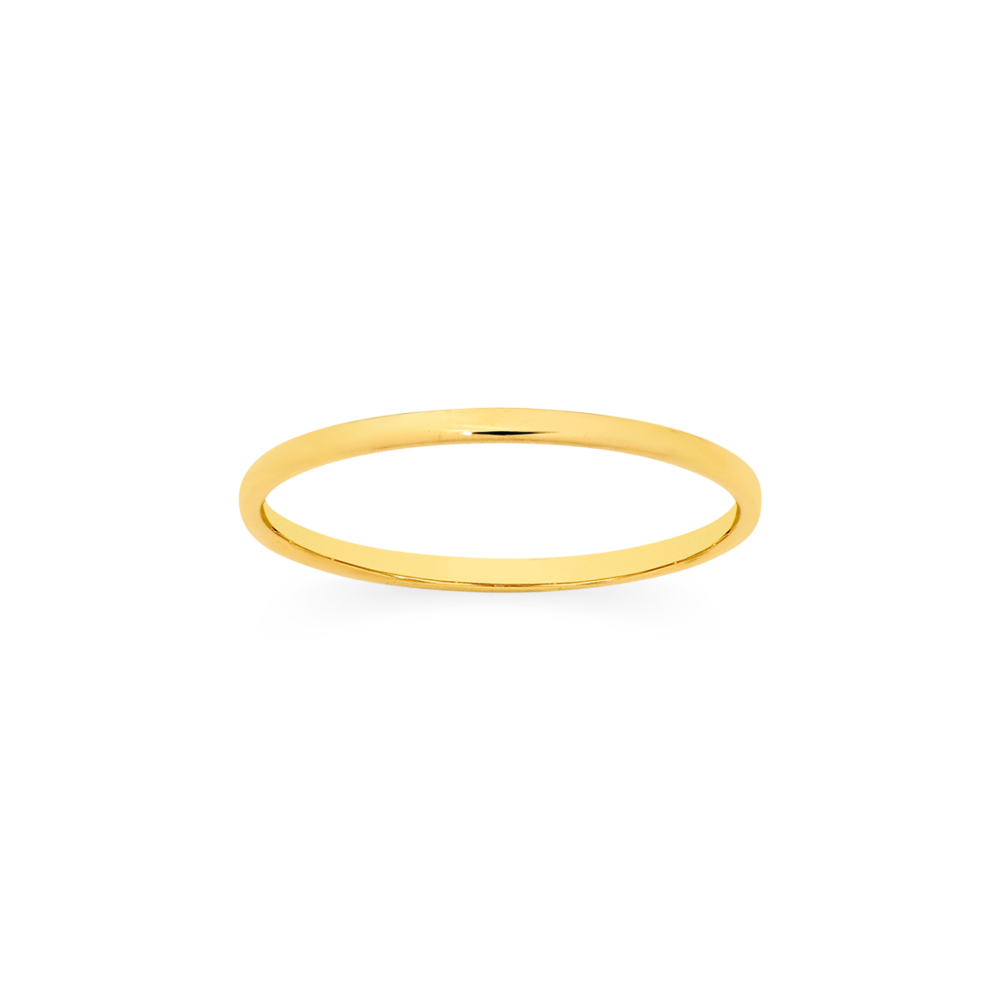 Tuscany Gold 9ct Yellow Gold Plain Round Signet Ring | Freemans