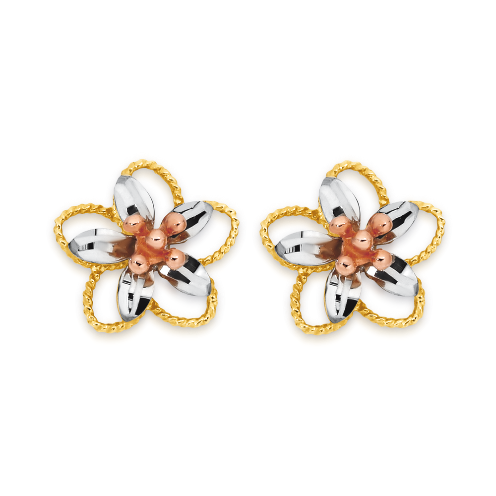 9ct White Gold Flower Stud Earrings - 10mm - EXCLUSIVE - G0443 | F.Hinds  Jewellers