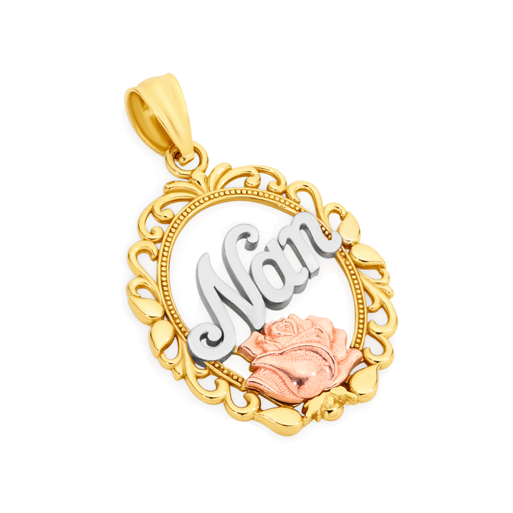 9ct Gold Tri Tone Nan Pendant 
