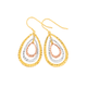 9ct Gold Tri Tone Triple Pear Drop Earrings