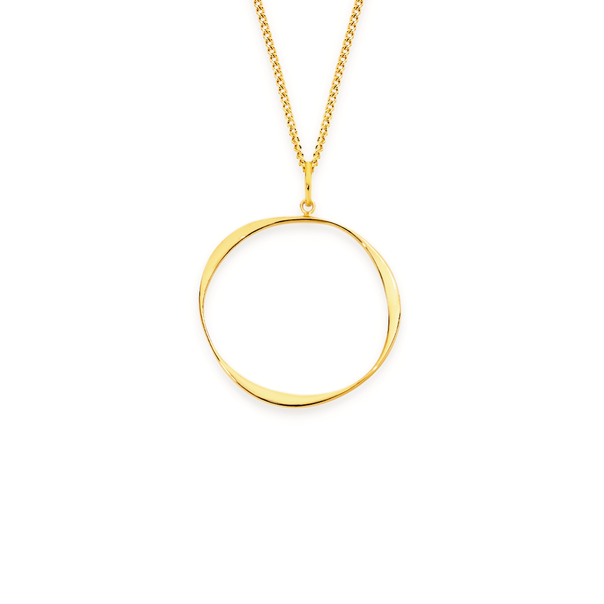 9ct Gold Twist Open Circle Pendant