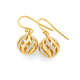 9ct Gold Two Tone 10mm Spinning Ball Earrings