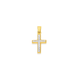 9ct Gold Two Tone 15mm Cross Pendant