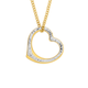 9ct Gold Two Tone 16mm Floating Heart Pendant