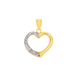 9ct Gold Two Tone 16mm Open Heart Pendant