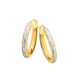 9ct Gold Two Tone 3x15mm Hoop Earrings