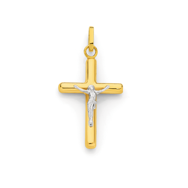 9ct Gold Two Tone Crucifix