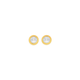 9ct Gold Two Tone Diamond-cut Disc Stud Earrings